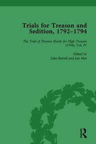 Trials for Treason and Sedition, 1792-1794, Part I Vol 5 by John Barrell, Jon Mee, 9781138765436
