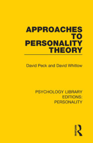 Approaches to Personality Theory - 9780367135904 by David Peck, David Whitlow, 9780367135904