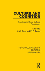 Culture and Cognition (Readings in Cross-Cultural Psychology) - 9780367109936 by J. W. Berry, P. R. Dasen, 9780367109936