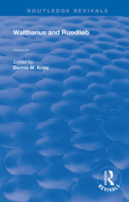 Waltharius and Ruodlieb - 9780367181888 by Dennis Kratz, 9780367181888