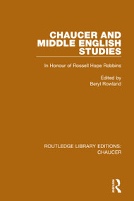 Chaucer and Middle English Studies (In Honour of Rossell Hope Robbins) - 9780367357566 by Beryl Rowland, 9780367357566
