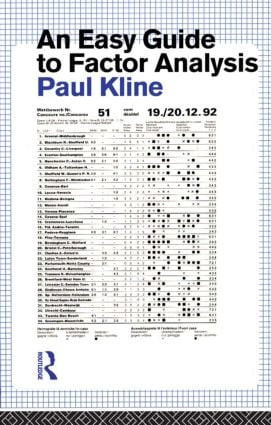 An Easy Guide to Factor Analysis by Paul Kline, 9780415094900