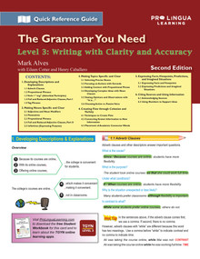 Writing with Clarity and Accuracy (The Grammar You Need, Level 3) by Mark Alves, Henry Caballero, Michael Berman, Eileen Cotter, 9780866475747