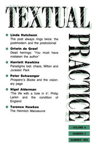 Textual Practice (Volume 8, Issue 2) by Terence Hawkes, Jean Howard, 9780415110983
