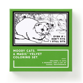 Moody Cats Magic Velvet Coloring Set by Brass Monkey, Galison, 9780735381223