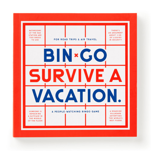 Bin-Go Survive a Vacation Bingo Book by Brass Brass Monkey, Galison, 9780735381230