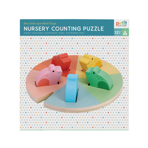 Nursery Counting Puzzle: Five Little Speckled Frogs (Bilingual Edition) by Petit Collage, 9781797229249