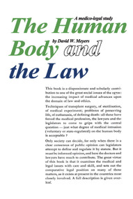 Human Body and the Law (A Medico-legal Study) - 9780202308777 by David Meyers, 9780202308777