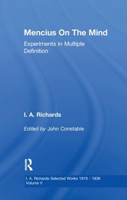 Mencius On The Mind V 5 - 9780415849555 by I.A. Richards, 9780415849555