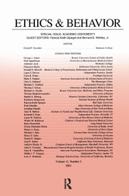 Academic Dishonesty (A Special Issue of Ethics & Behavior) by Patricia Keith-Spiegel, Bernard Whitley, Jr., 9780805897036