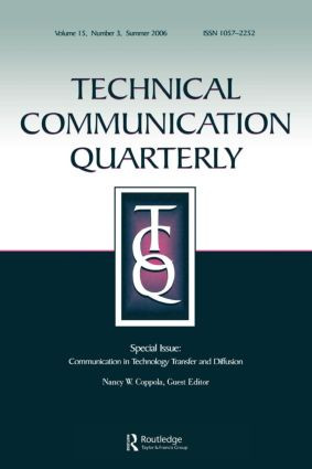 Communication Technology Transfer&Diffusion Tcq 15#3 by Nancy W. Coppola, 9780805893755