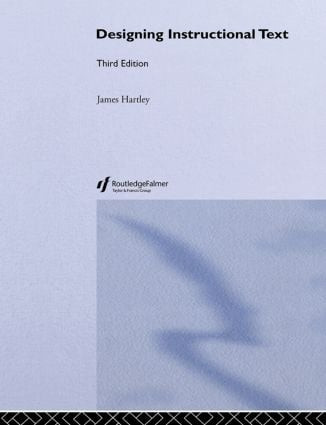 Designing Instructional Text by James Hartley, 9780749410377
