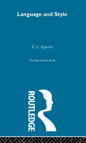 Language and Style - 9780415866378 by E. L. Epstein, 9780415866378