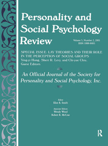 Lay Theories and Their Role in the Perception of Social Groups (A Special Issue of Personality and Social Psychology Review) by Ying-yi Hong, Sheri R. Levy, Chi-yue Chiu, 9780805897142