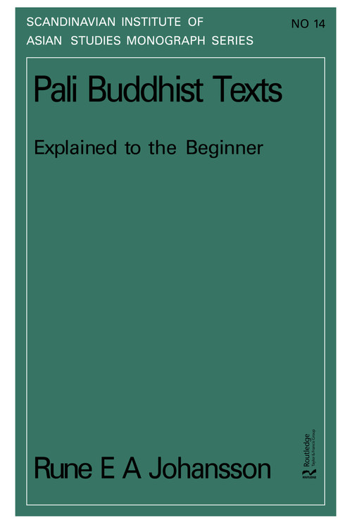 Pali Buddhism Texts Nims14 by Rune E A Johansson, 9780700700639