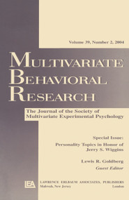 Personality Topics in Honor of Jerry S. Wiggins (A Special Issue of Multivariate Behavioral Research) by Lewis R. Goldberg, 9780805895063