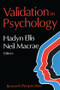 Validation in Psychology (Research Perspectives) - 9780765806475 by Hadyn Ellis, 9780765806475