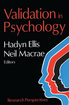 Validation in Psychology (Research Perspectives) - 9780765806475 by Hadyn Ellis, 9780765806475