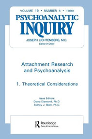 Attachment Research and Psychoanalysis (Psychoanalytic Inquiry, 19.4) - 9780881639230 by Diana Diamond, Sidney J. Blatt, 9780881639230