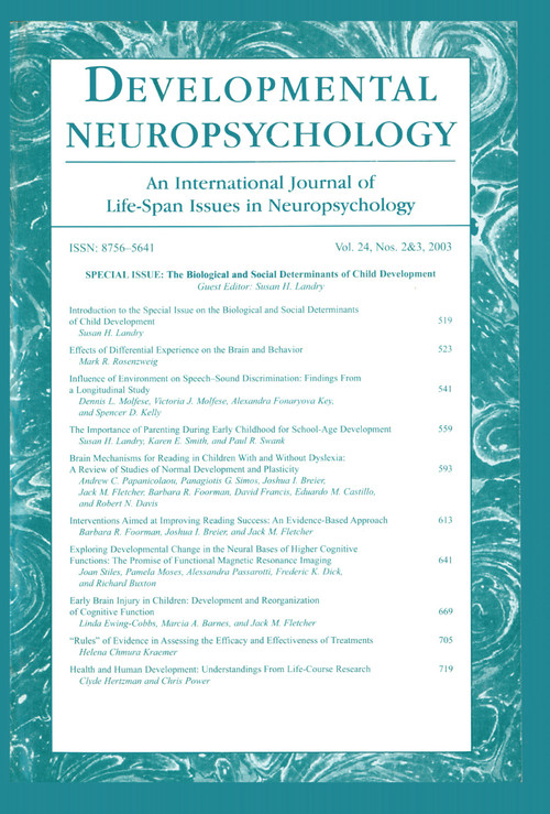 The Biological and Social Determinants of Child Development (A Special Double Issue of developmental Neuropsychology) by Steven M. Lehar, 9780805895780