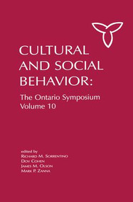Culture and Social Behavior (The Ontario Symposium, Volume 10) - 9781138003927 by Richard M. Sorrentino, Dov Cohen, James M. Olson, Mark P. Zanna, 9781138003927