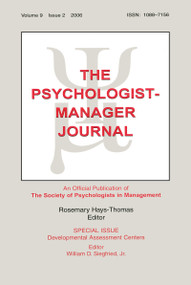 Developmental Assessment Centers Tpmj V9#2 by Rosemary Hays-Thomas, William D. Siegfried, 9780805893465