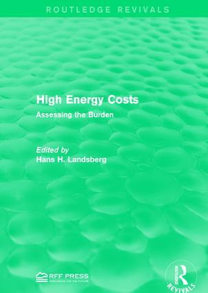 High Energy Costs (Assessing the Burden) - 9781138120655 by Hans H. Landsberg, 9781138120655