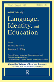 Imagined Communities and Educational Possibilities (A Special Issue of the journal of Language, Identity, and Education) - 9780805895704 by Yasuko Kanno, Bonny Norton, 9780805895704
