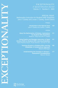 Mathematics Instruction for Students With Disabilities (A Special Issue of exceptionality) by John F. Cawley, Louise J. Cawley, 9780805895797