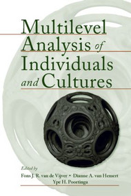 Multilevel Analysis of Individuals and Cultures - 9780805858921 by Fons J.R. van de Vijver, Dianne A. Van Hemert, Ype H. Poortinga, 9780805858921