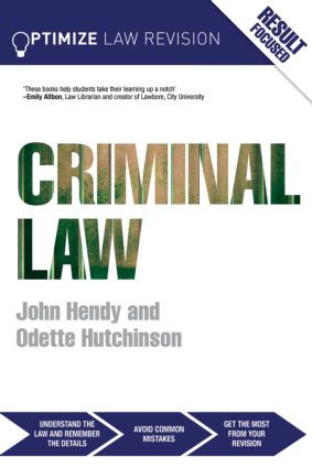 Optimize Criminal Law by John Hendy, Odette Hutchinson, 9780415857123