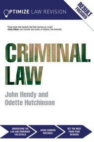 Optimize Criminal Law by John Hendy, Odette Hutchinson, 9780415857123