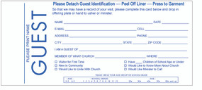 Guest Card with Detachable Name Tag (Package of 100) by Broadman Church Supplies Staff, 9780805474275