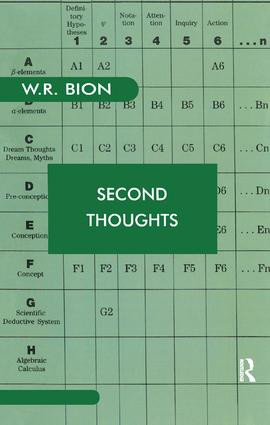 Second Thoughts (Selected Papers on Psychoanalysis) - 9780946439041 by Wilfred R. Bion, 9780946439041