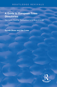A Guide to European Town Directories (Volume One - Germany, Austria, Switzerland and Scandinavia.) - 9781138610088 by Gareth Shaw, Tim Coles, 9781138610088