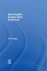 Balti-English / English-Balti Dictionary - 9781138964334 by R. K. Sprigg, 9781138964334