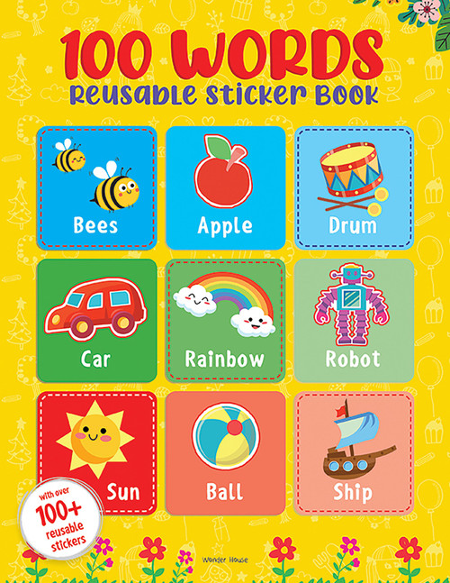 100 Words Reusable Sticker Book For Children by Wonder House Books, 9789354405365
