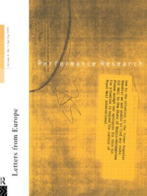 Performance Research: Letters from Europe by Ric Allsopp, 9780415161787