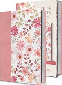 Biblia Reina Valera 1960 letra grande. Piel rosada con flores, tamaño manual / Spanish Bible RVR 1960 Large Print. Imitation Pink Leather With Flowers by Reina Valera Revisada 1960, 9781644739679