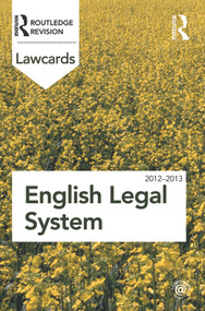 English Legal System Lawcards 2012-2013 by Routledge, 9780415683357