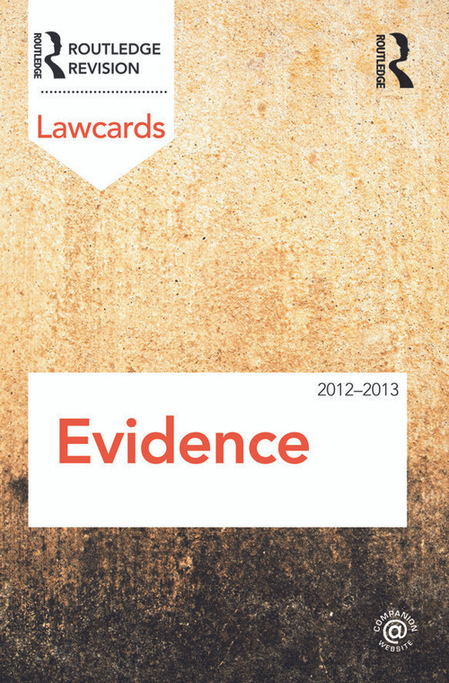 Evidence Lawcards 2012-2013 by Routledge, 9780415683388