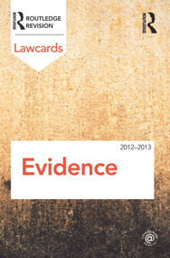 Evidence Lawcards 2012-2013 by Routledge, 9780415683388