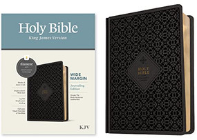 KJV Wide Margin Bible, Filament Enabled (Hardcover LeatherLike, Ornate Tile Black, Red Letter) by Tyndale, 9781496479242