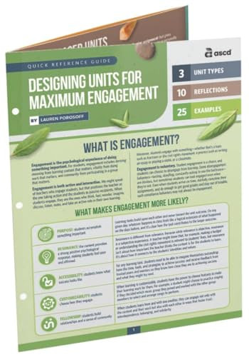 Designing Units for Maximum Engagement (Quick Reference Guide) by Lauren Porosoff, 9781416632627