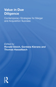 Value in Due Diligence (Contemporary Strategies for Merger and Acquisition Success) - 9781138358577 by Ronald Gleich, Gordana Kierans, 9781138358577