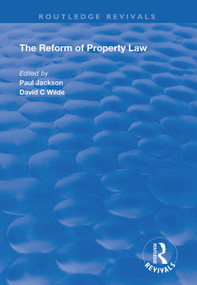 The Reform of Property Law - 9781138366381 by Paul Jackson, David C. Wilde, 9781138366381