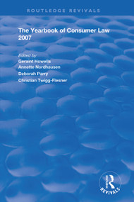 The Yearbook of Consumer Law 2007 - 9781138365230 by Geraint Howells, Annette Nordhausen, Deborah Parry, Christian Twigg-Flesner, 9781138365230
