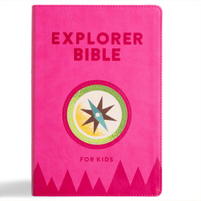 KJV Explorer Bible for Kids, Bubble Gum LeatherTouch, Indexed (Placing God's Word in the Middle of God's World) by Holman Bible Publishers, 9798384502289