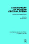 A Dictionary of Modern Critical Terms (Revised and Enlarged Edition) - 9781138683907 by Roger Fowler, 9781138683907