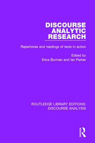 Discourse Analytic Research (Repertoires and readings of texts in action) - 9781138224193 by Erica Burman, Ian Parker, 9781138224193
